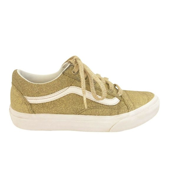 gold glitter vans womens